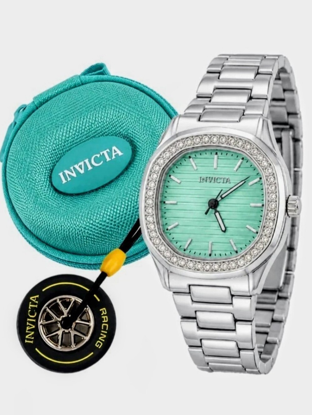 Invicta Wildflower Special Edition 32mm Silver Aqua Watch Set NWT